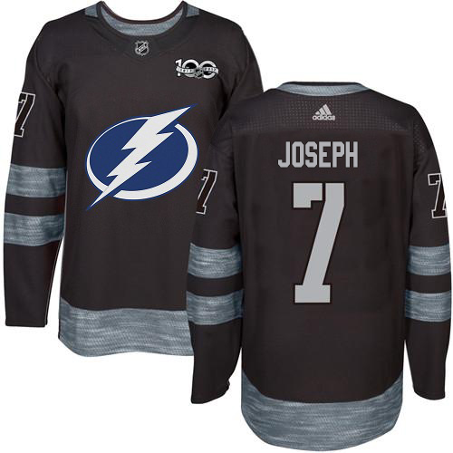 Adidas Tampa Bay Lightning Men #7 Mathieu Joseph Black 1917-2017 100th Anniversary Stitched NHL Jersey->tampa bay lightning->NHL Jersey